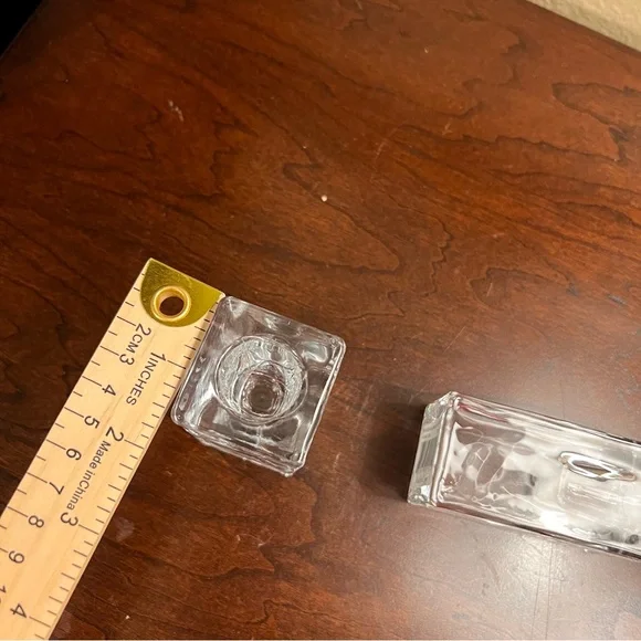 2 Clear Crystal Candle Holders - Picture 9 of 10